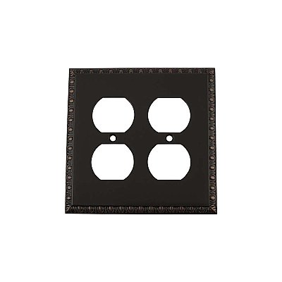 Solid Brass Egg & Dart Switchplate - Timeless Bronze - Double Duplex