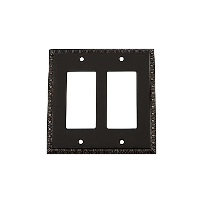 Solid Brass Egg & Dart Switchplate - Timeless Bronze - Double GFCI