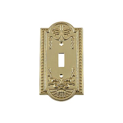 Solid Brass Meadows Switchplate - Unlacquered Polished Brass - Single Toggle