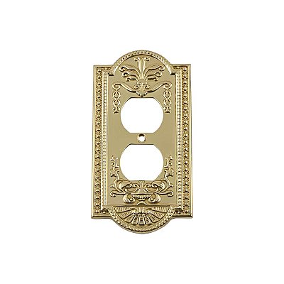 Solid Brass Meadows Switchplate - Unlacquered Polished Brass - Single Duplex