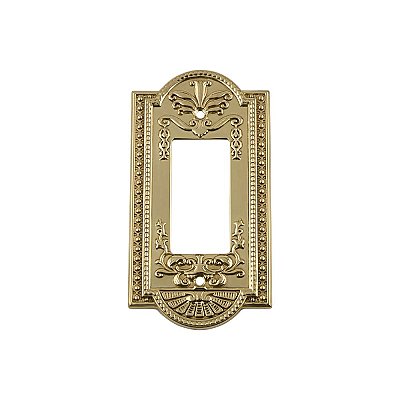 Solid Brass Meadows Switchplate - Unlacquered Polished Brass - Single GFCI