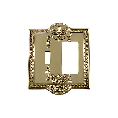 Solid Brass Meadows Switchplate - Unlacquered Polished Brass - GFCI/Toggle
