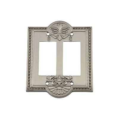 Solid Brass Meadows Switchplate - Satin Nickel - Double GFCI