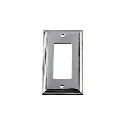 Solid Brass Deco Switchplate - Bright Chrome - Single GFCI