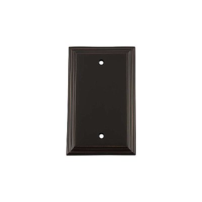 Solid Brass Deco Switchplate - Timeless Bronze - Single Blank