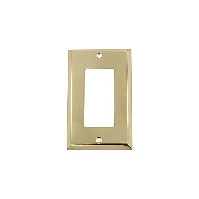 Solid Brass New York Switchplate - Unlacquered Polished Brass - Single GFCI