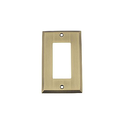 Solid Brass New York Switchplate - Antique Brass - Single GFCI
