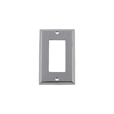 Solid Brass New York Switchplate - Bright Chrome - Single GFCI