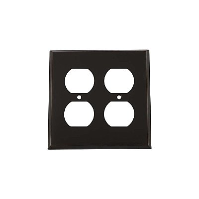 Solid Brass New York Switchplate - Timeless Bronze - Double Duplex