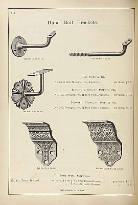 Pair of Antique Cast Iron Handrail Brackets by Sargent & Co. - Circa 1888