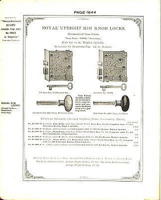 Antique Simmons Hardware Co. "Royal" Rim Lock with Keeper - Circa 1903