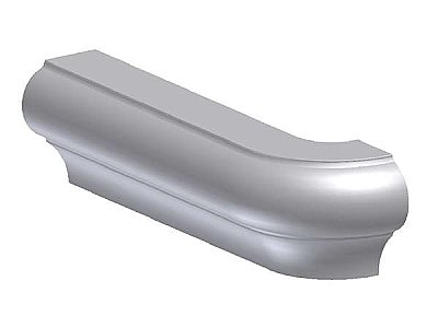 P-Cap Ceramic Tile Molding Ceramic Tile- Outside Corner Return- 1-1/2" x 6" - Right