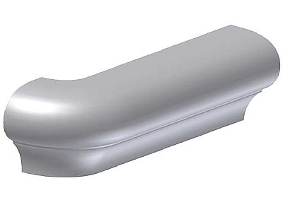 Smooth Top P-Cap Ceramic Tile Molding- Outside Corner Return- 1-1/2" x 6" - Left