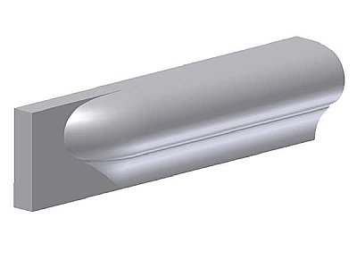Smooth Top P-Cap Ceramic Tile Molding- End Stop- 1-1/2" x 6" - Left