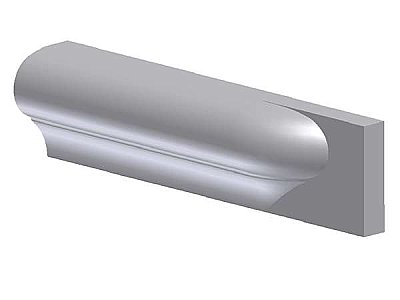Smooth Top P-Cap Ceramic Tile Molding- End Stop- 1-1/2" x 6"  - Right