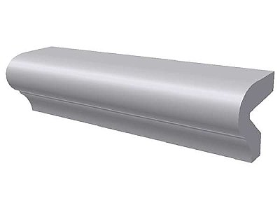 Extended Smooth Top-Cap Ceramic Tile Molding- 1-1/2" x 6"