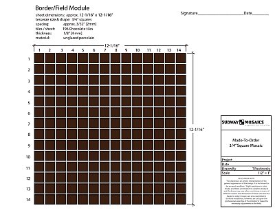 3/4" Unglazed Porcelain Square (Straight Joint) Tile - Designer Series - 24 Colors Available - Sold Per Sheet