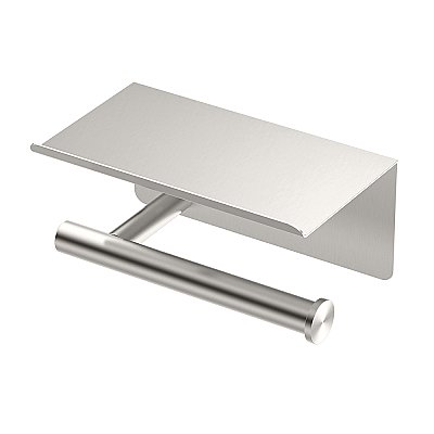 Gatco Latitude Minimalist Toilet Paper Holder With Cell Phone Shelf - Satin Nickel