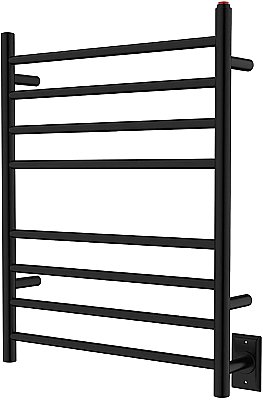 Kingston Brass Templeton Wall Mount Hardwired or Plug-In Towel Warmer - Matte Black