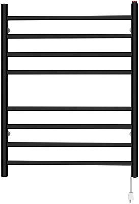 Kingston Brass Templeton Wall Mount Hardwired or Plug-In Towel Warmer - Matte Black