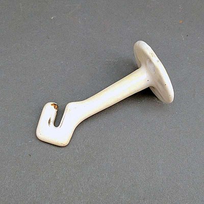 Antique Wall Mounted Porcelain Towel or Robe Bath Hook