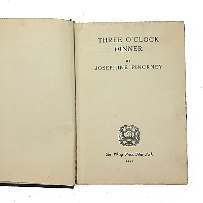 "Three O'Clock Dinner" by Josephine Pinckney