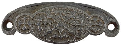 Antique Cast Iron Bin or Drawer Cup Pull by P. & F. Corbin - Circa 1881