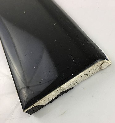 Antique Black Glaze Bathroom Bullnose Tile 6" x 2" Sold Each