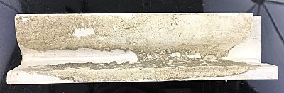 Antique "American Encaustic Tiling Company" White P Cap Molding Subway Accent Tile 6" x 1-1/2" x 1-3/4" Sold each