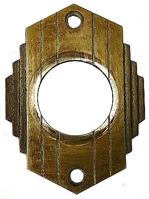 Antique Art Deco Cast Bronze Cylinder Lock Collar Ring - Circa 1920