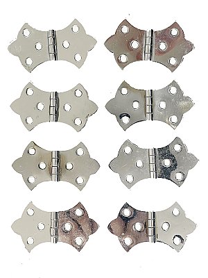 Antique Flush Mount Nickel Butterfly Kitchen Cabinet Hinge - Circa 1920