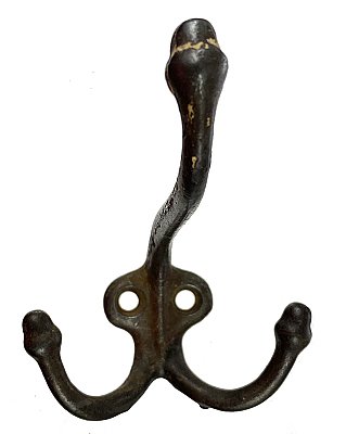 Antique Large Cast Iron Triple Coat Hook by P. & F. Corbin - Circa 1900
