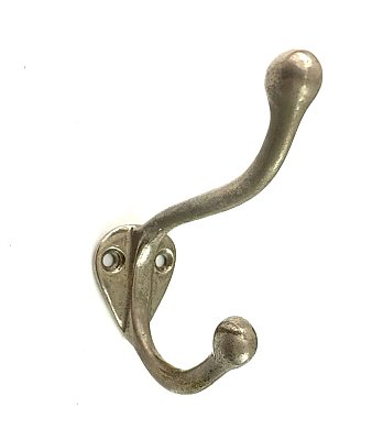 Antique Nickel Coat Hook - Circa 1900