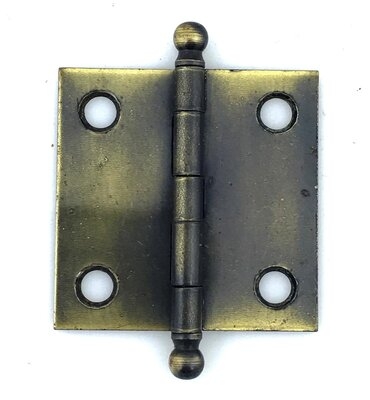 Vintage Cabinet Hinges in Antique Brass Finish 1-1/2" x 1-1/2" - Sold Each