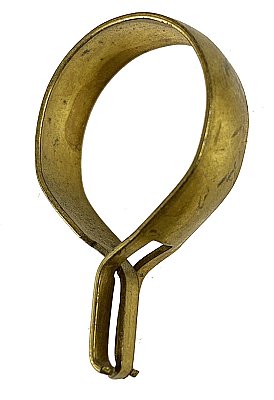 Antique Brass Café Clip-On Curtain Rings - Circa 1960