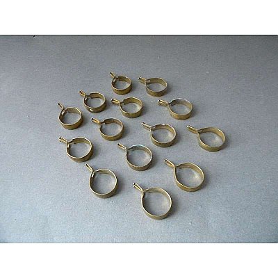 Antique Brass Café Clip-On Curtain Rings - Circa 1960