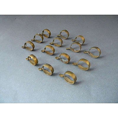 Antique Brass Café Clip-On Curtain Rings - Circa 1960