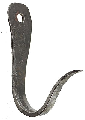 Antique Wrought Iron Wall Mount Hook - Circa 1800