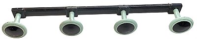 Antique Modernist Plastic Aqua Blue and Black Wall Coat Rack - Circa 1940