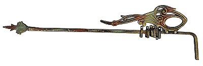 Antique Polychrome Swing-Arm Decorative Curtain Rod (NO Bracket) - Circa 1920