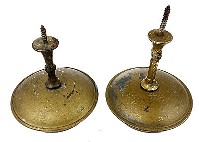Pair of Colonial Revival Wrought Brass Curtain Tiebacks - Circa 1920