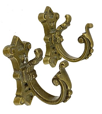 Pair of Antique Cast Bronze Belgian Drapery or Curtain Tiebacks - Circa 1890