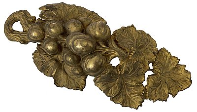 Antique Wrought Brass Curtain Tieback - No Post - Circa 1870