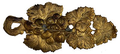 Antique Wrought Brass Curtain Tieback - No Post - Circa 1870