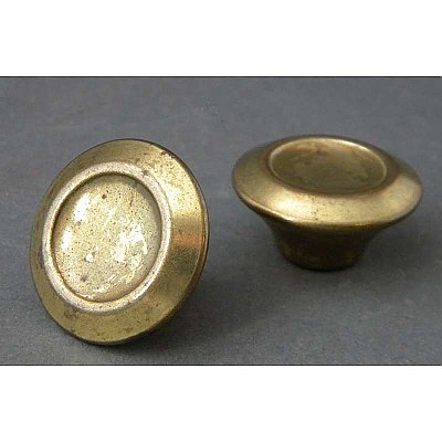 Antique Pair of Brass Plated Cabinet Knobs