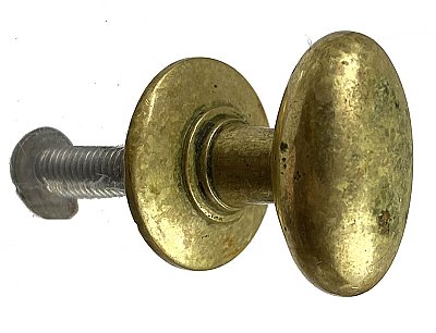 Antique Oval or Egg Shaped Cast Bronze Cabinet Knob by P. & F. Corbin - Circa 1905