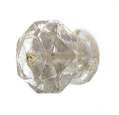 Antique Large Faceted Empire Style Glass Cabinet Knob