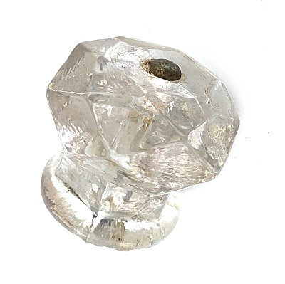 Antique Large Faceted Empire Style Glass Cabinet Knob