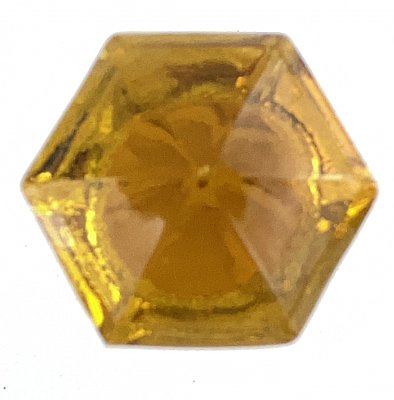 Antique Small Octagonal Amber Glass Sellers or Hoosier Cabinet Knob - Circa 1925