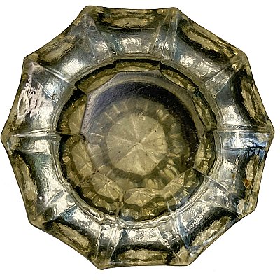 Antique Bronze and Glass Fluted Cabinet Knob - Circa 1900